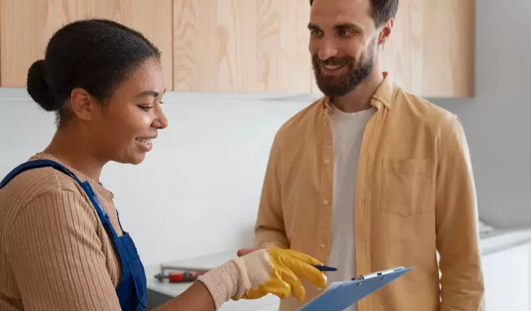 tenant and landlord discussing about end of lease clean