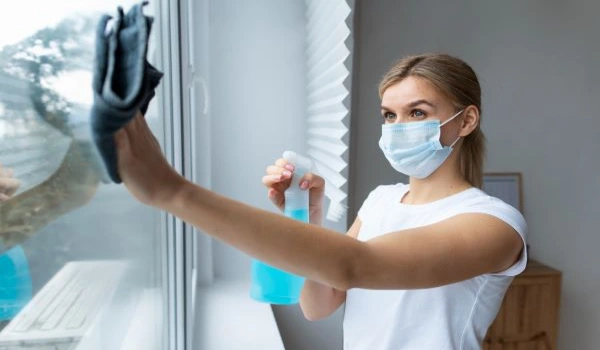 Person taking care of office cleaning