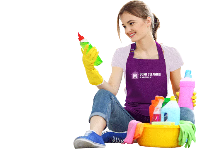 Thinking Girl with Cleaning Tools