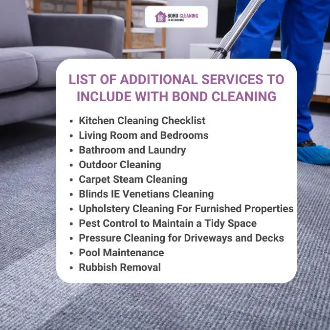List of Additional Services to Include with Bond Cleaning
