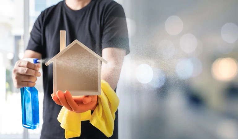 The cleaning service surface cleaning and sanitizing home