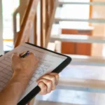 Midsection of man using mobile phone