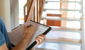 Midsection of man using mobile phone